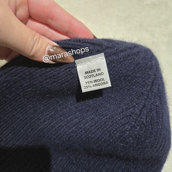 Sporty & Rich Dina Serif Logo Beanie In Navy main image 5